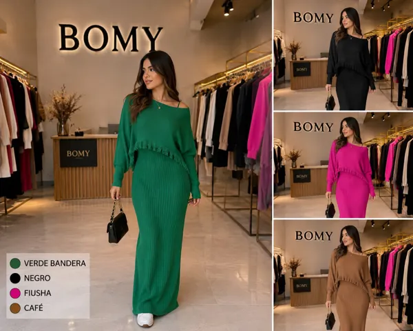 Conjunto de top con flecos y falda larga