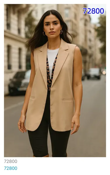 Chaleco tipo blazer sin mangas