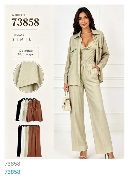Conjunto de camisa, top y pantalón