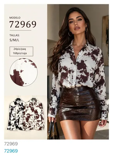 Blusa de manga larga estampada
