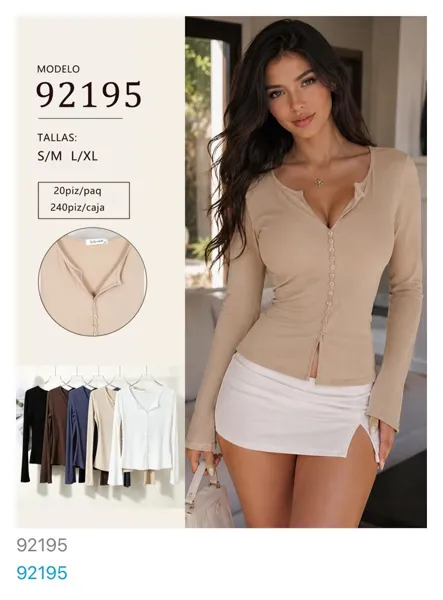 Blusa de manga larga con botones