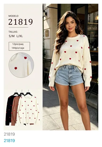 Suéter de corazones