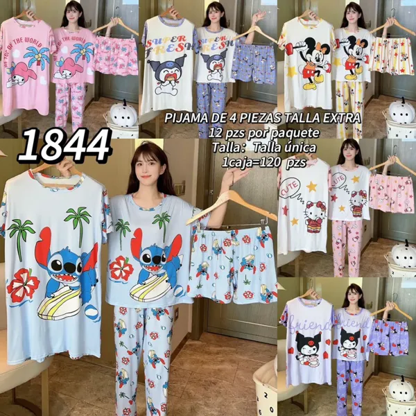 Pijama de 4 piezas