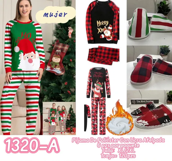 Pijama de Poliéster Con Licra Afelpada