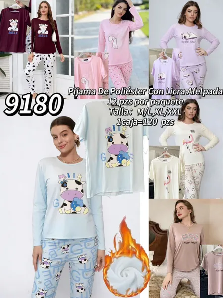Pijama de Poliéster con Licra Afelpada