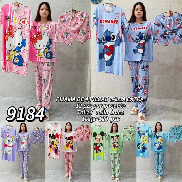 Pijama de 4 piezas