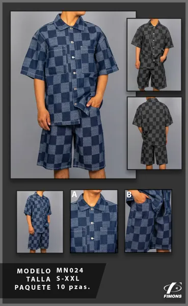 Conjunto de camisa y short de hombre