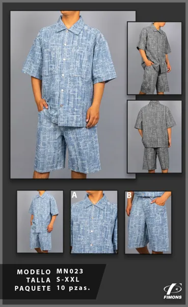 Conjunto de camisa y short de hombre