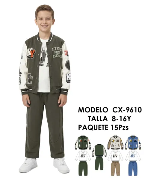 Conjunto de chamarra y pantalón para niño