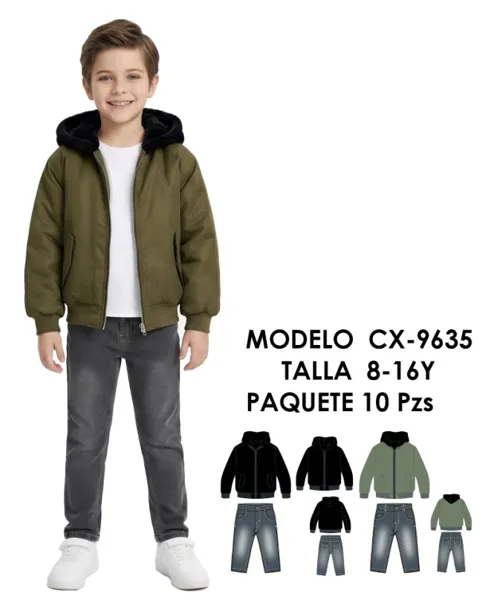 Chamarra con capucha para niño