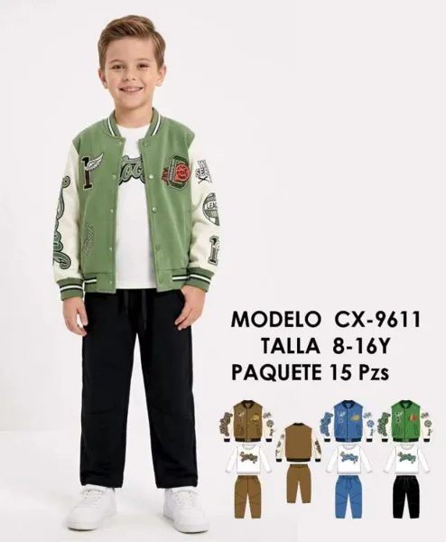 Conjunto de chamarra y pantalón para niño