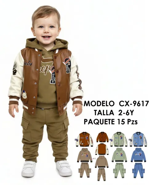 Conjunto de sudadera y pantalón cargo para niño