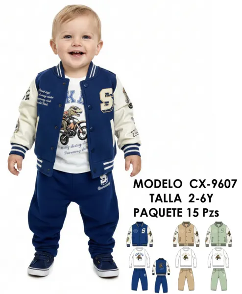 Conjunto de chamarra y pantalón para niño