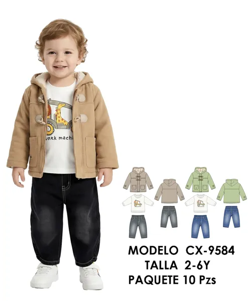 Chamarra con capucha para niño