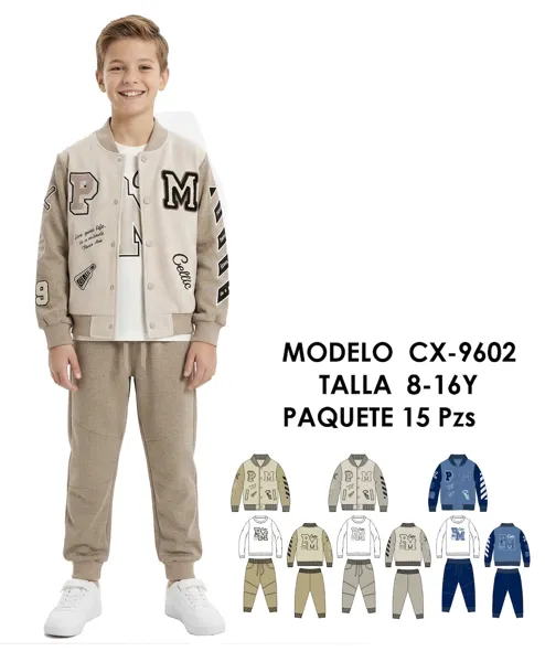 Conjunto de chamarra y pantalón para niño