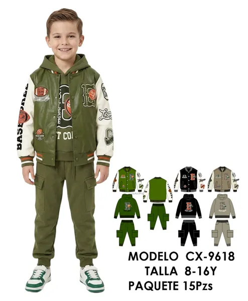 Conjunto de chamarra y pantalón para niño
