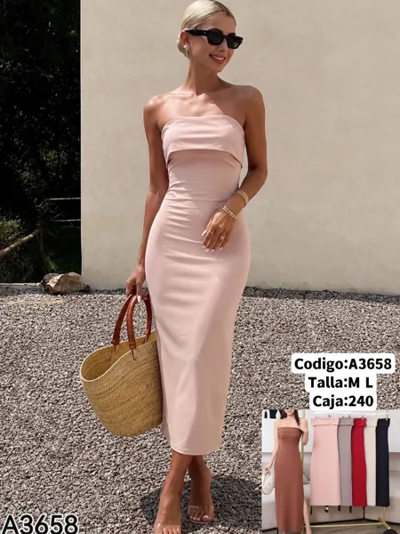 Vestido largo palabra de honor