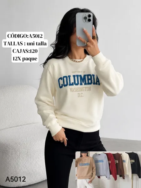 Sudadera estampada de cuello redondo