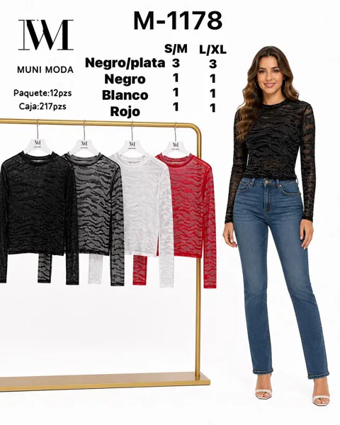 Blusa de manga larga con patrón
