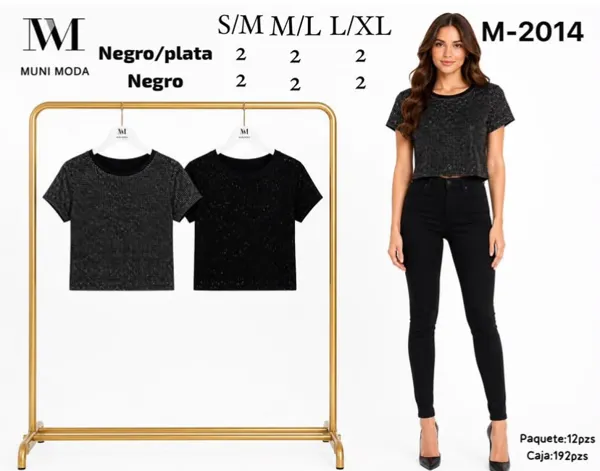 Top crop con lentejuelas