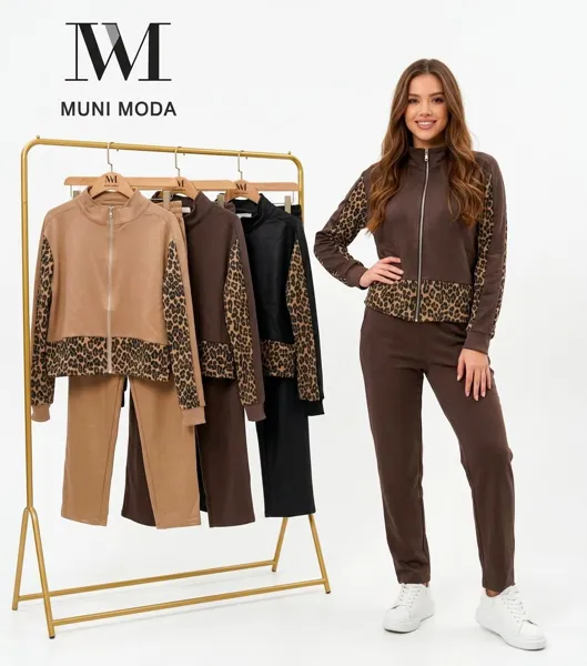 Conjunto de chándal con estampado de leopardo