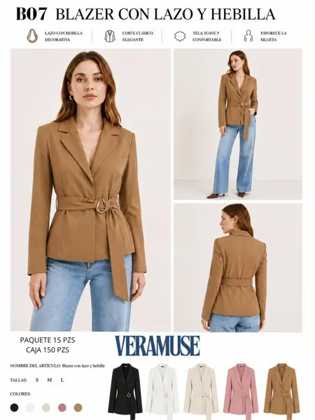 Blazer con lazo y hebilla