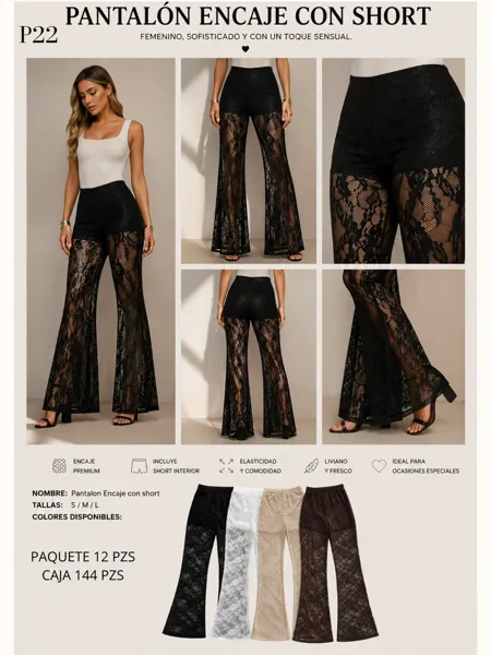 Pantalon Encaje con short