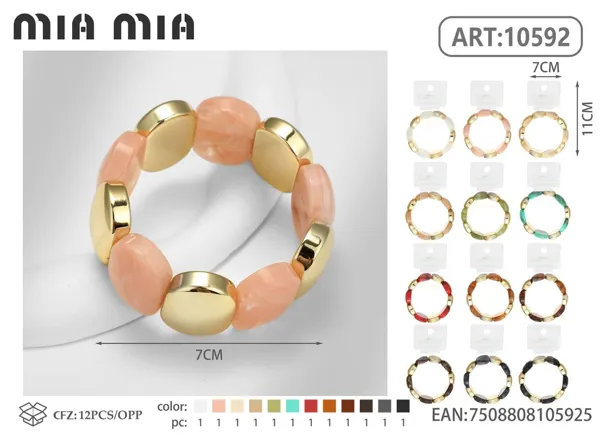 Pulsera plana multicolor