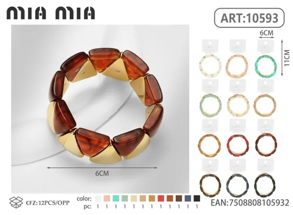 Pulsera triangular multicolor