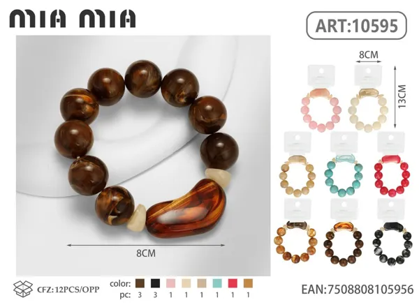 Pulsera de dijes planos de acrílico