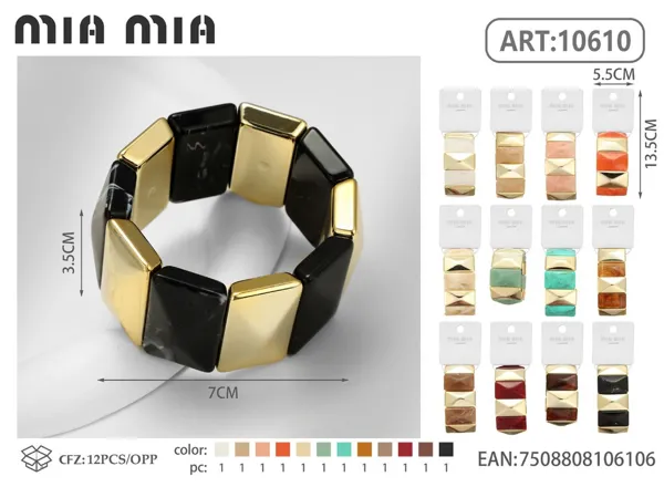 Brazalete rectangular multicolor