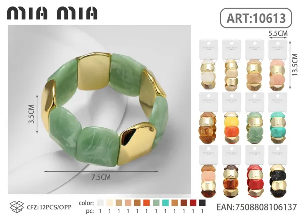 Brazalete rectangular multicolor