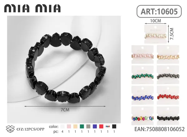 Pulsera de aleación con cristales gota de agua