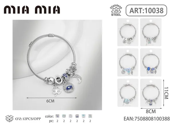Pulsera tipo Pandora de acero inoxidable (mod. 3)