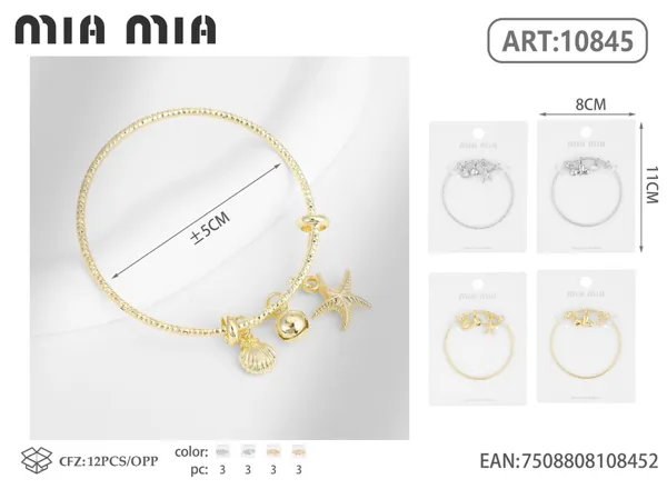 Brazalete de cobre ajustable, tubo 1.8 (mod. 1)