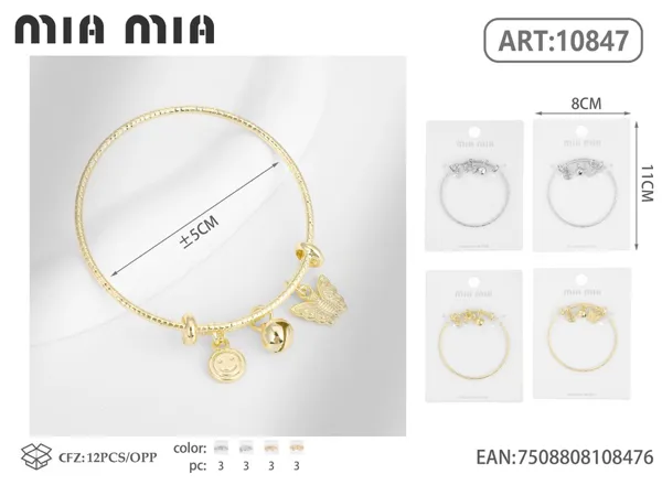 Brazalete de cobre ajustable, tubo 1.8 (mod. 3)