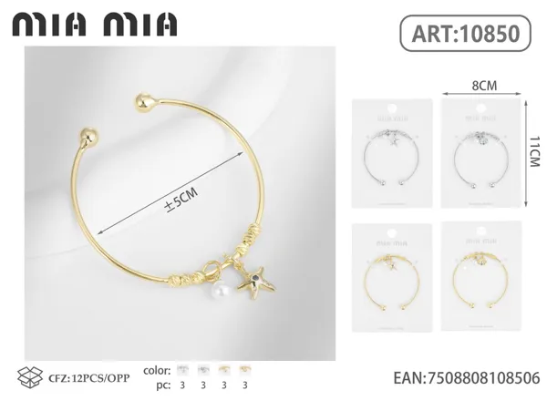 Brazalete de cobre abierto, tubo 1.8 (mod. 3)