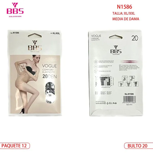 PANTY MEDIA 20D NEGRO