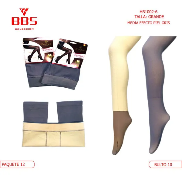 Media efecto piel gris