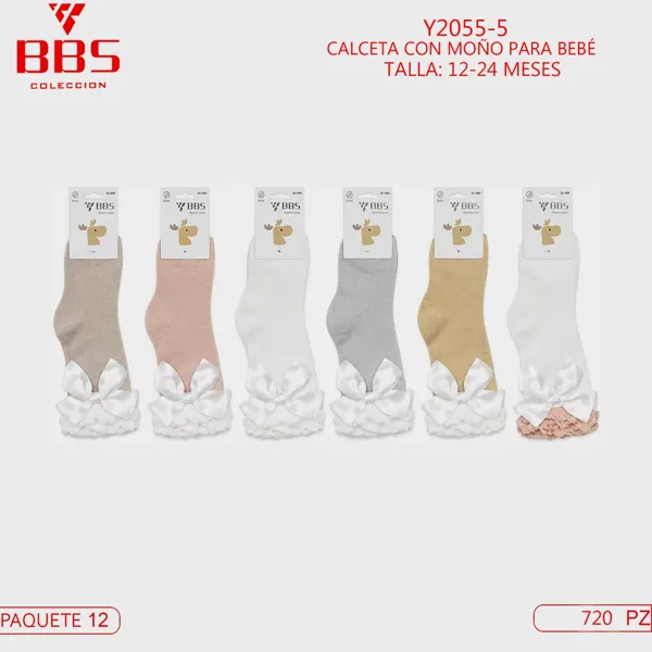 CALCETA CON MOÑO PARA BEBÉ 12-24 MESES