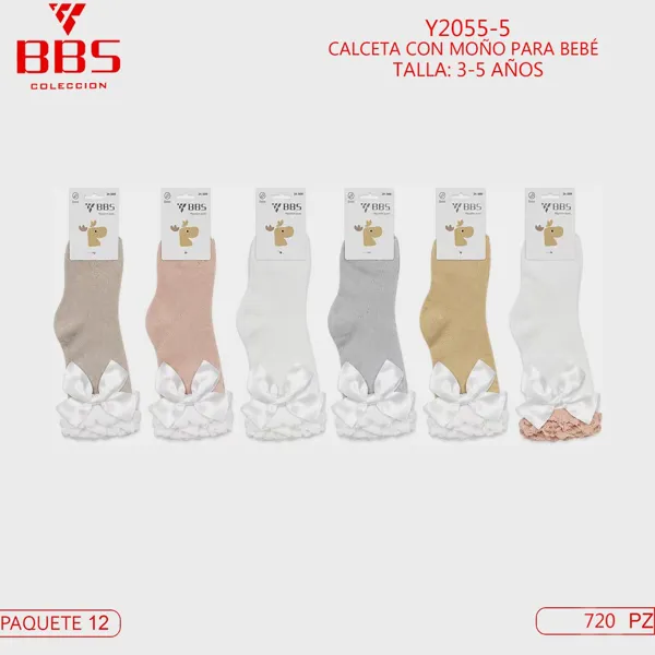 CALCETA CON MOÑO PARA BEBÉ 12-24 MESES