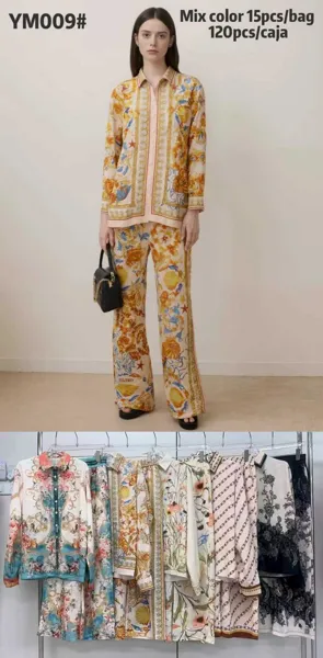 Conjunto de camisa y pantalón estampado