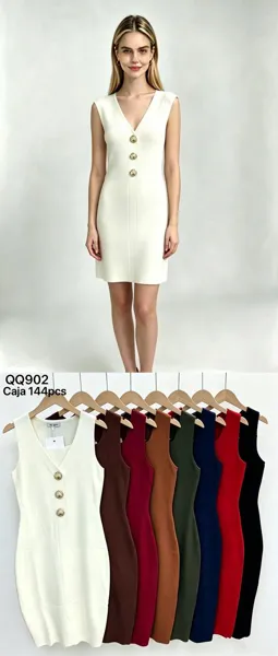 Vestido corto con botones