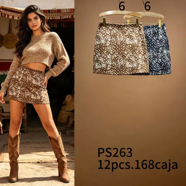 Minifalda con estampado de ciervo