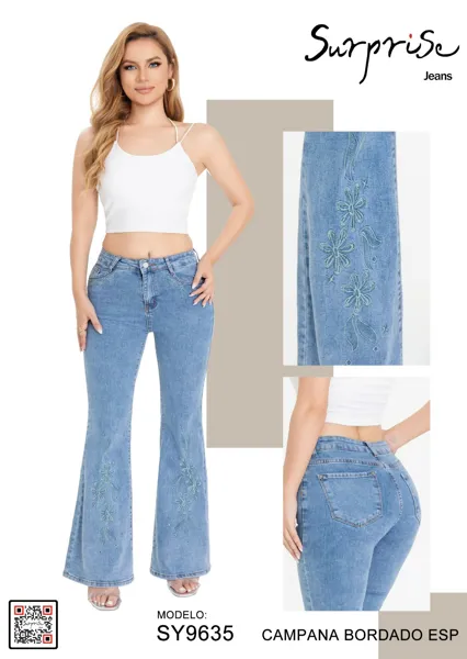Jeans Campana Bordado Surprise