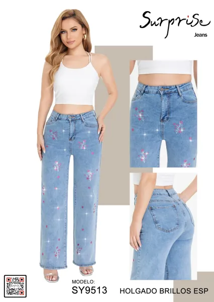 Jeans Holgados con brillos Surprise