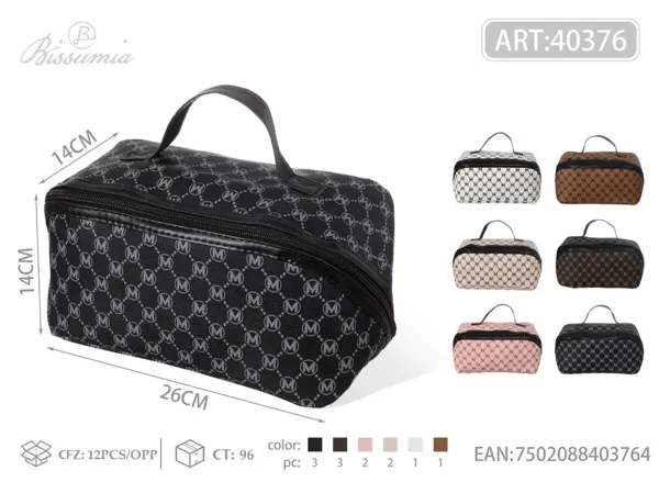 Bolso de maquillaje con forma de almohada y letra M 26*14*14cm