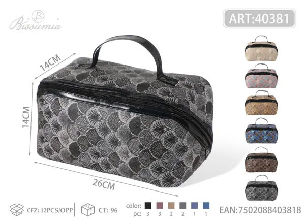 Bolso de maquillaje con forma de almohada y agujas de pino 26*14*14cm