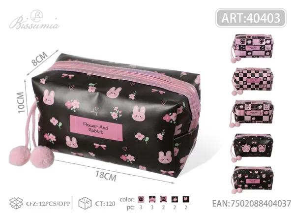 Bolsa de maquillaje de estilo kawaii con forma octagonal 18*10*8cm