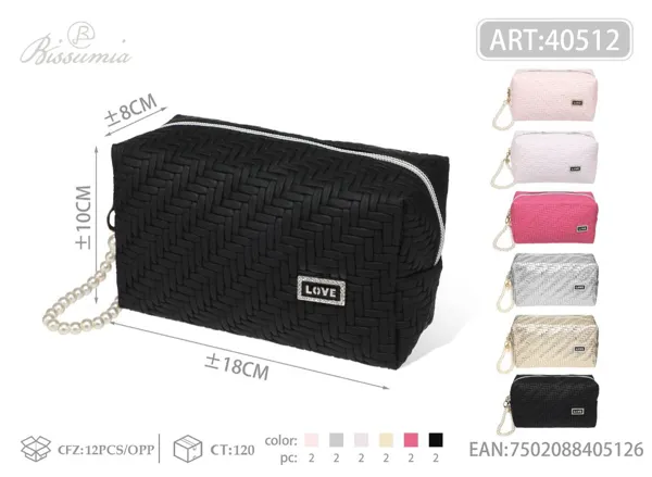 Bolsa de maquillaje de PU para dama en forma de octágono 18*10*8cm No.3
